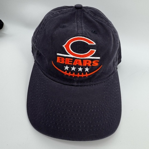 Chicago Bears NFL Team Apparel Ball Cap Nave Blue Orange Adjustable Hat - Picture 2 of 5